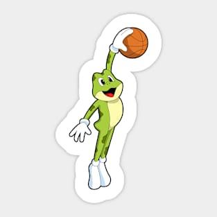 Frog as Basketball player with Basketball Sticker